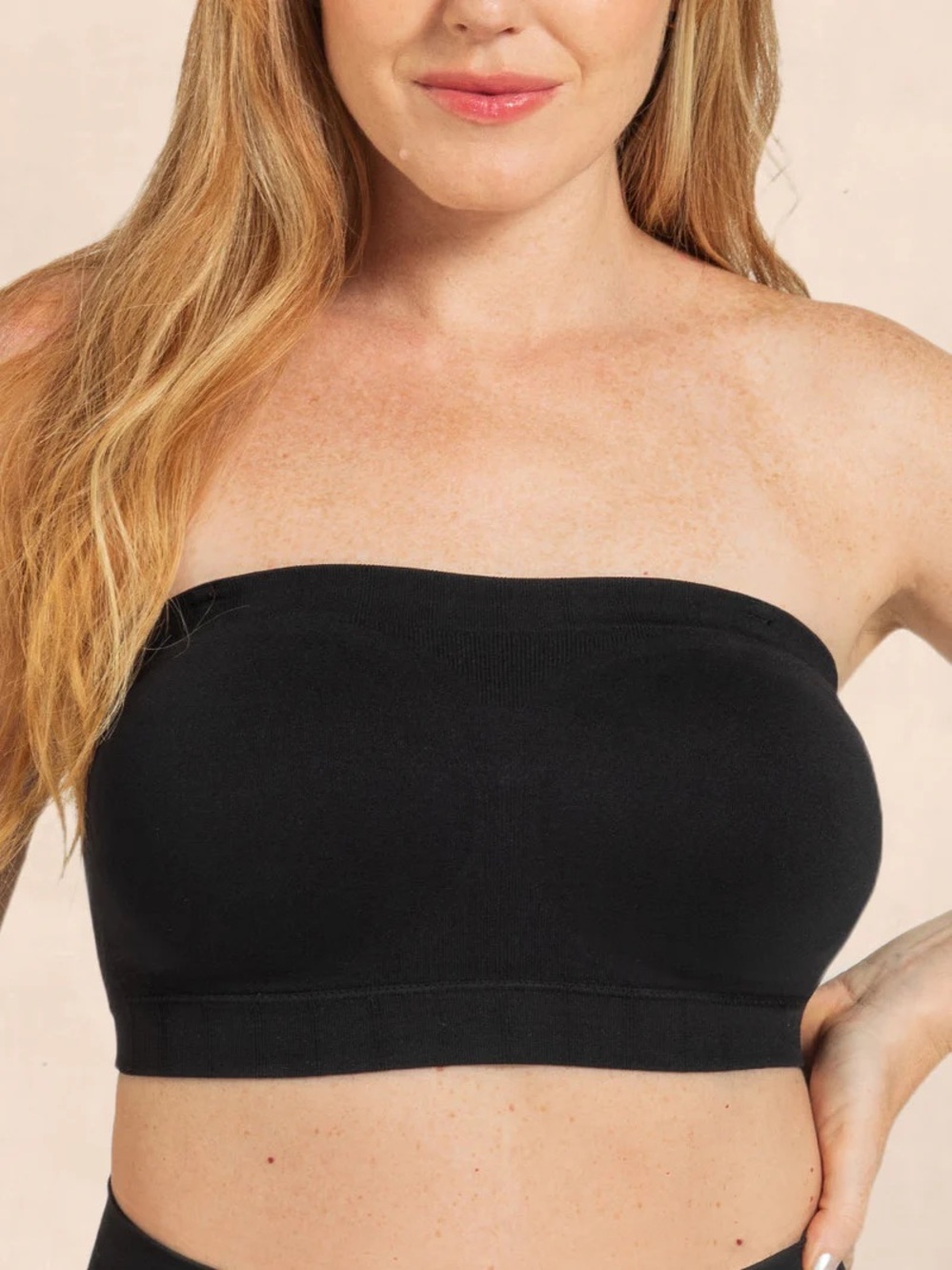 Truekind Seamless Convertible Strapless Bandeau Bra - Black